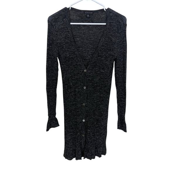 Eileen Fisher Long Ribbed Cardigan Women’s XS Heather Gray Wool Linen Blend EUC - Picture 7 of 7